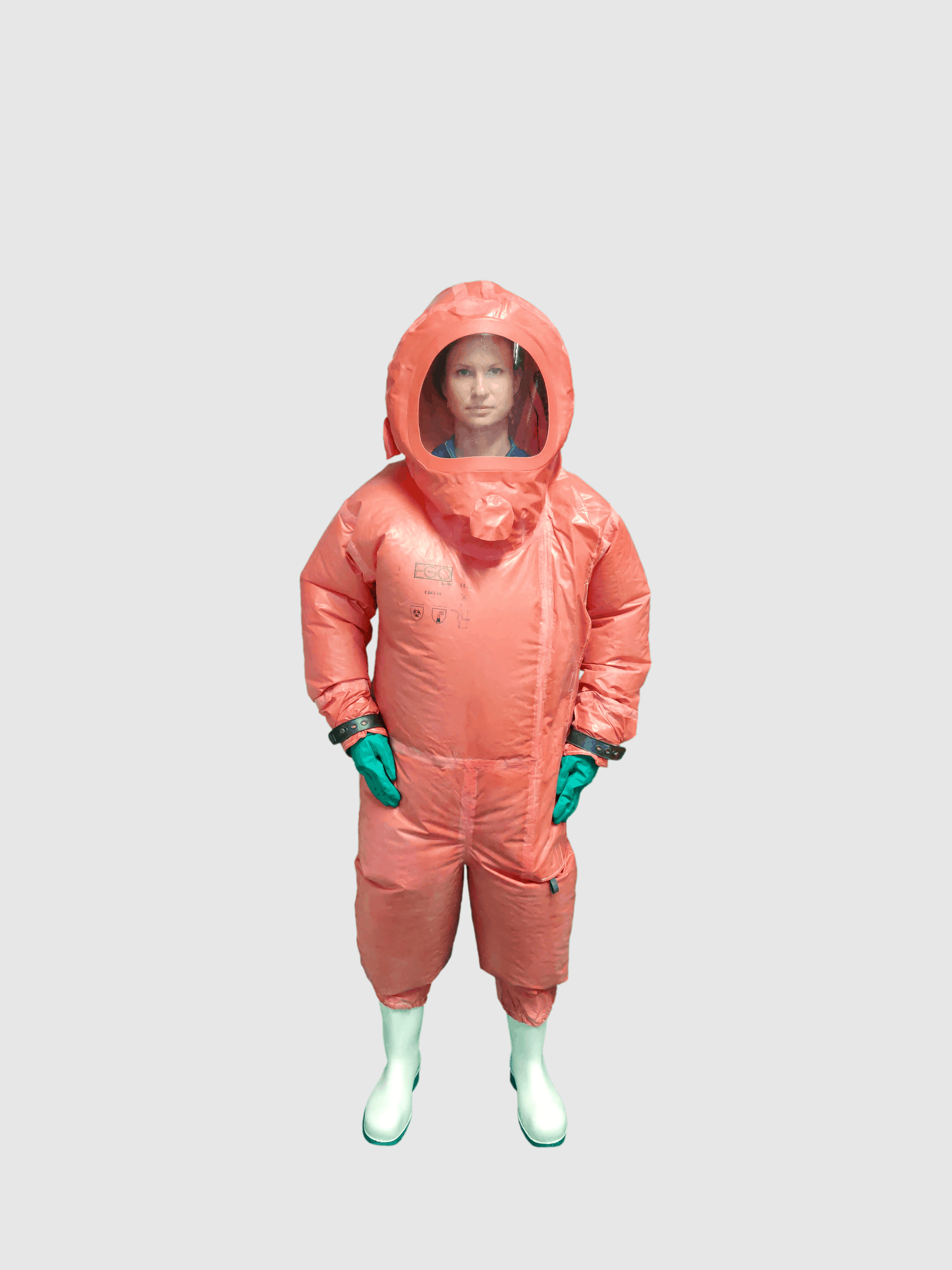 Gas-tight protective suit green/red EBO-10, category III, type B
